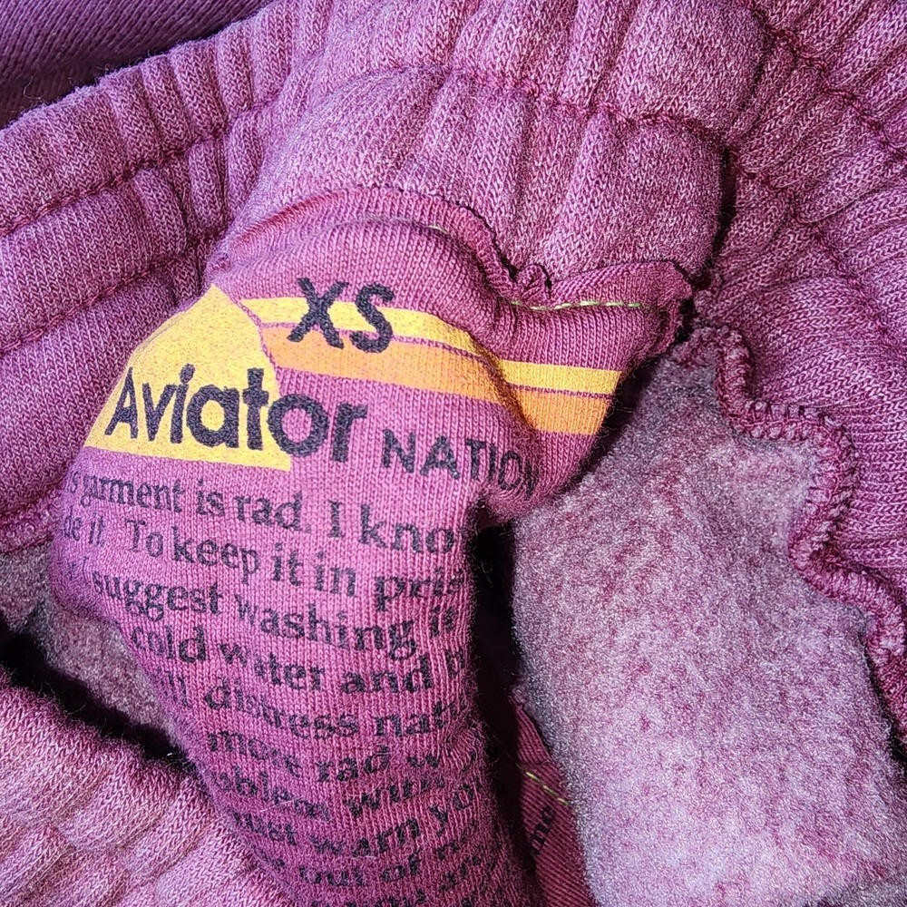 Aviator Nation Set Essential Cropped Sweatshirt W Pants in Faded Purple Size XS - Picture 14 of 16